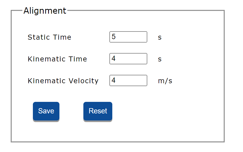 Figure 5. Alignment Settings.