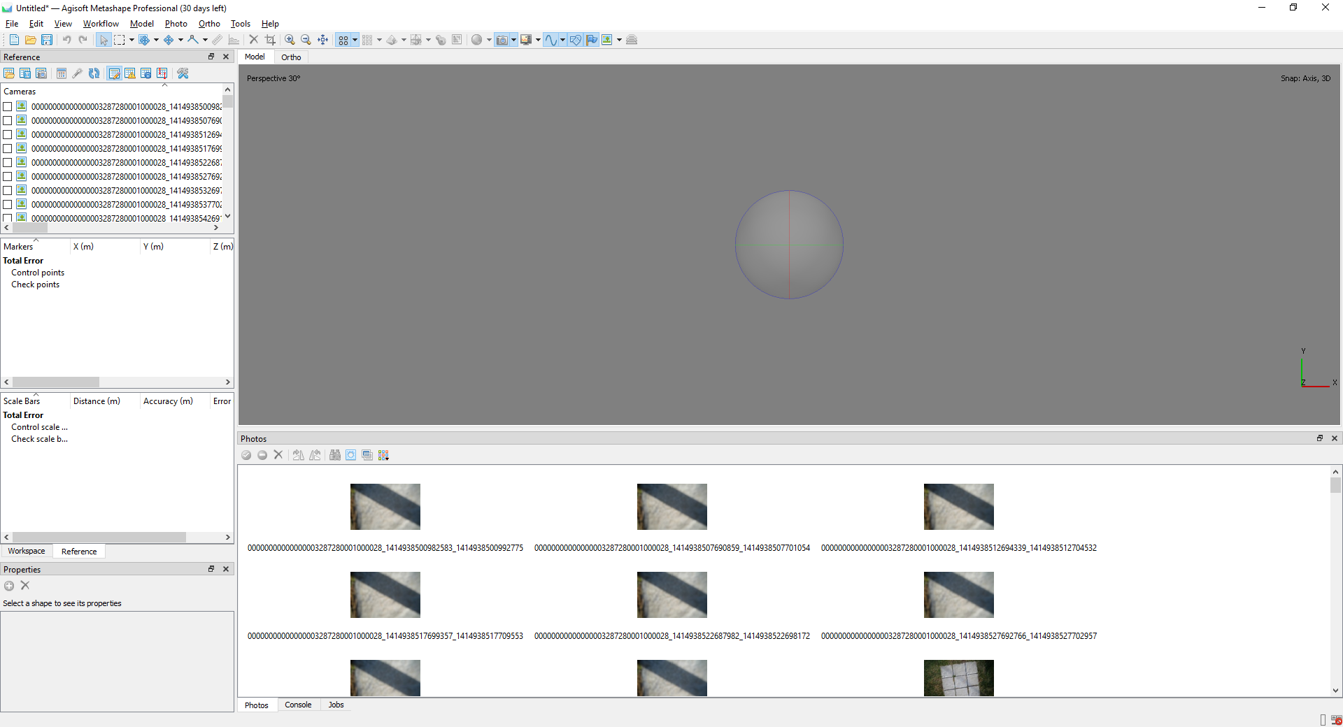 Figure 3. Main program window after importing images.