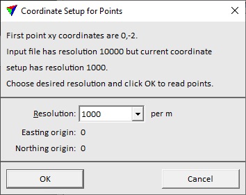 Figure 3. Selecting the resolution of the point cloud.
