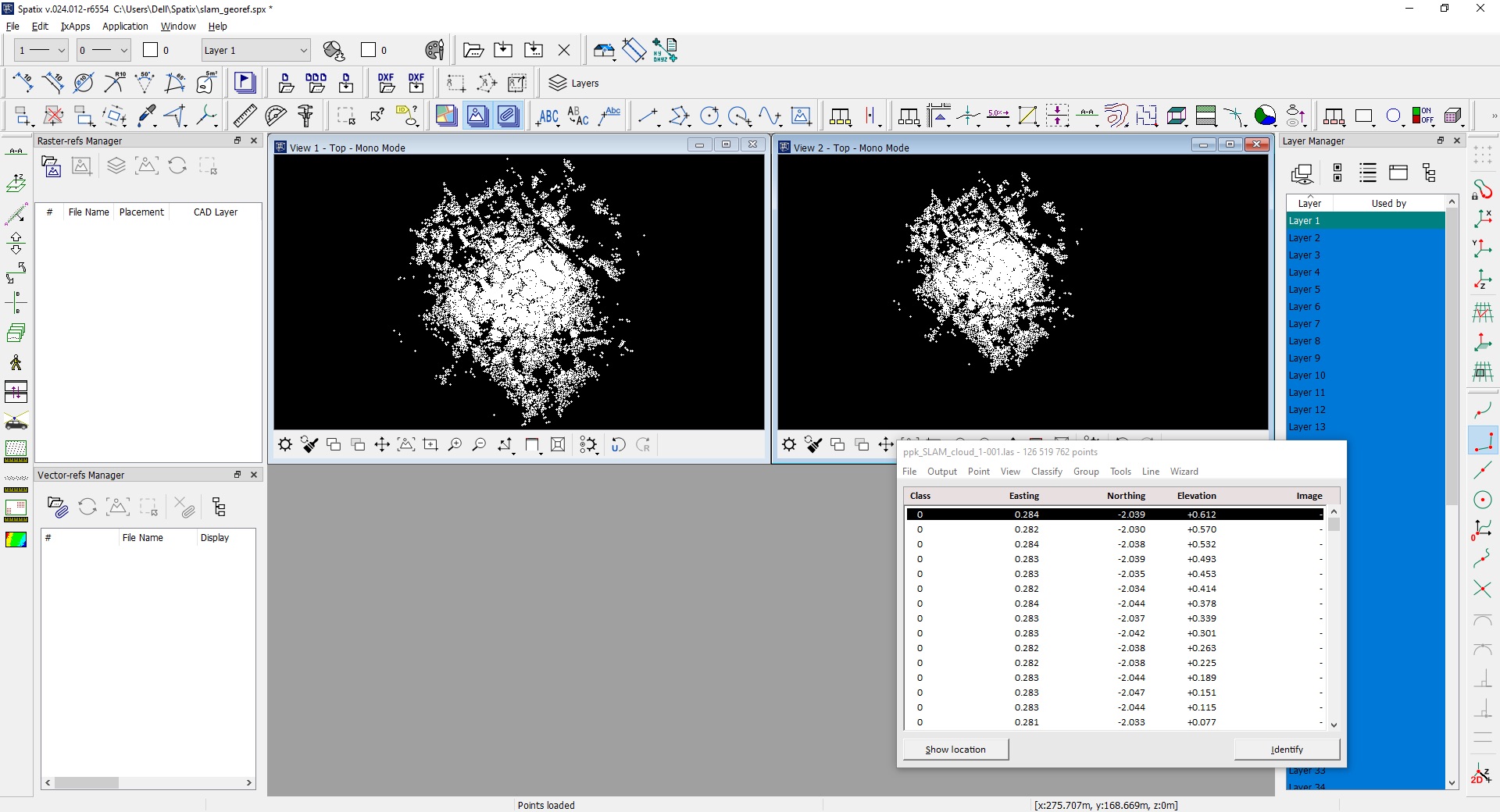 Figure 4. Main program window after point cloud loading.