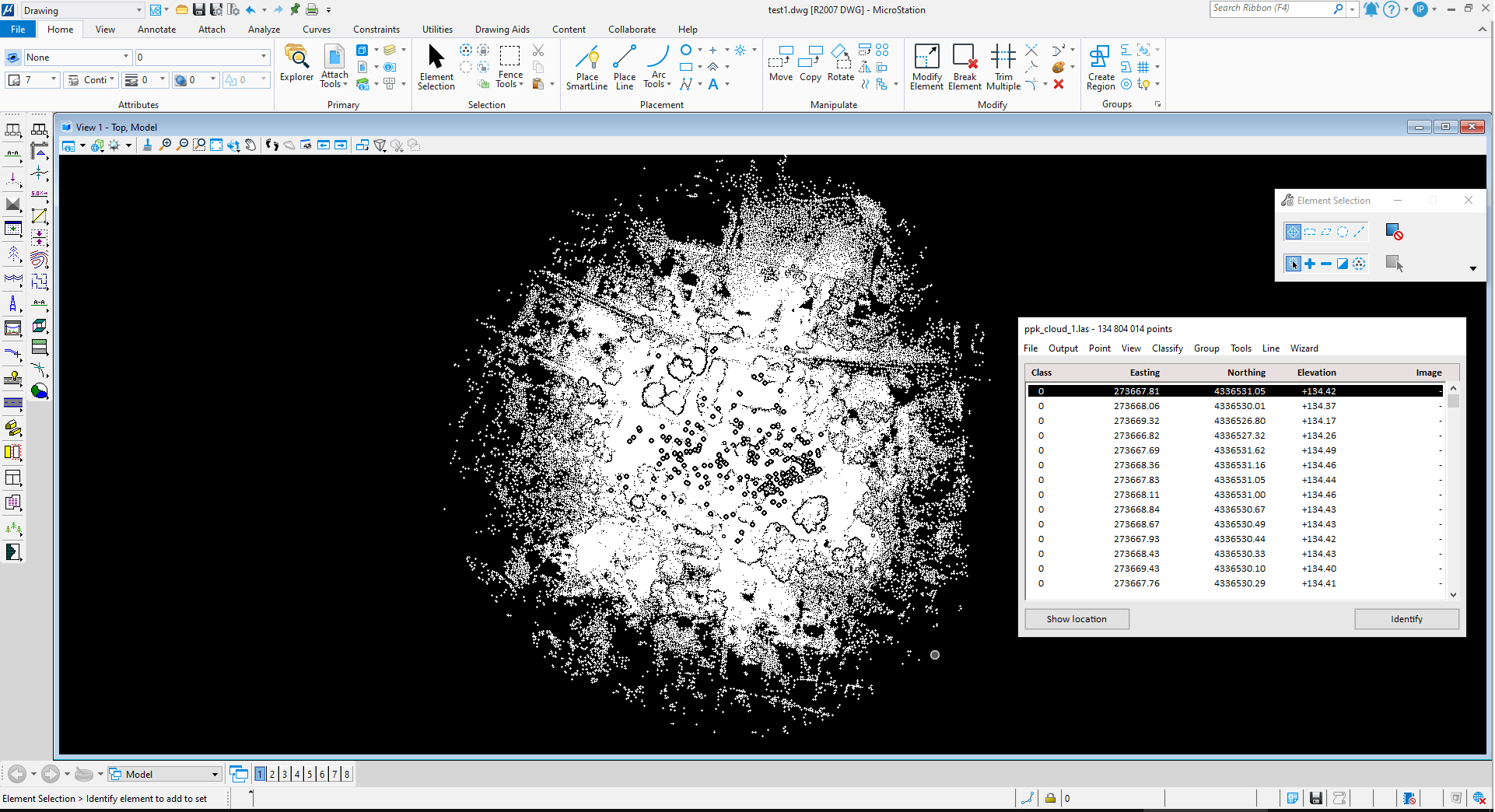 Figure 4. The main window of the program after loading the point cloud.