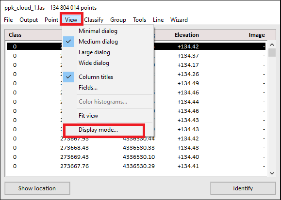 Figure 5. Display options.