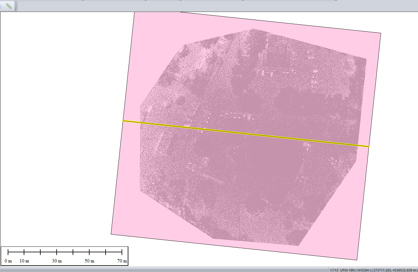 Figure 13. Point cloud cutting line.