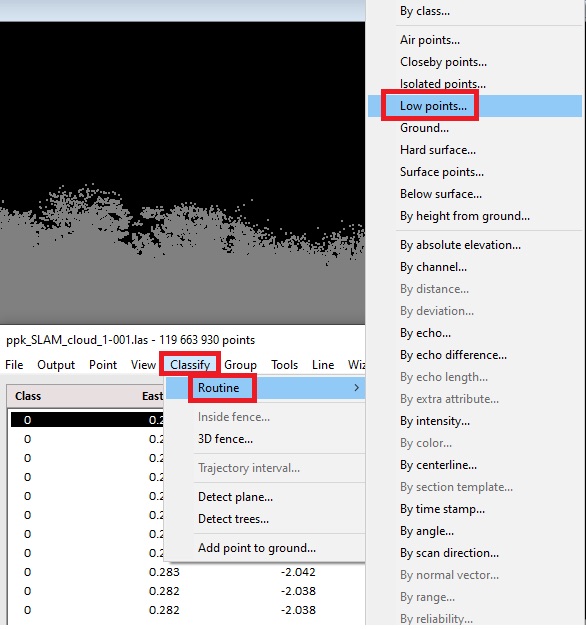 Figure 13. Classification menu.