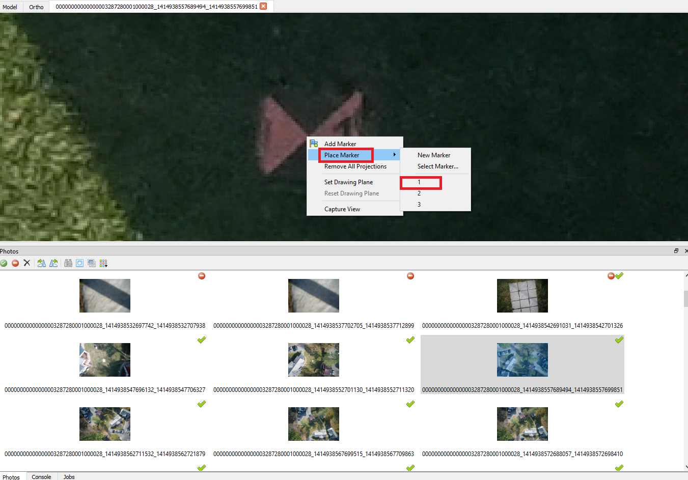 Figure 14. Placing a marker on a target.
