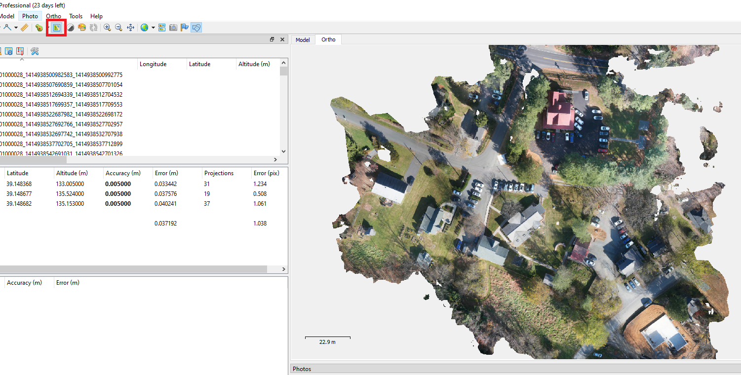 Figure 23. Displaying the orthomosaic.