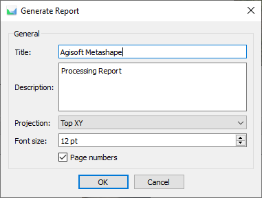Figure 25. Report generation settings.