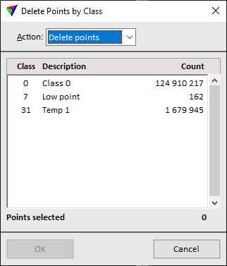 Figure 25. Selecting the class to be deleted.