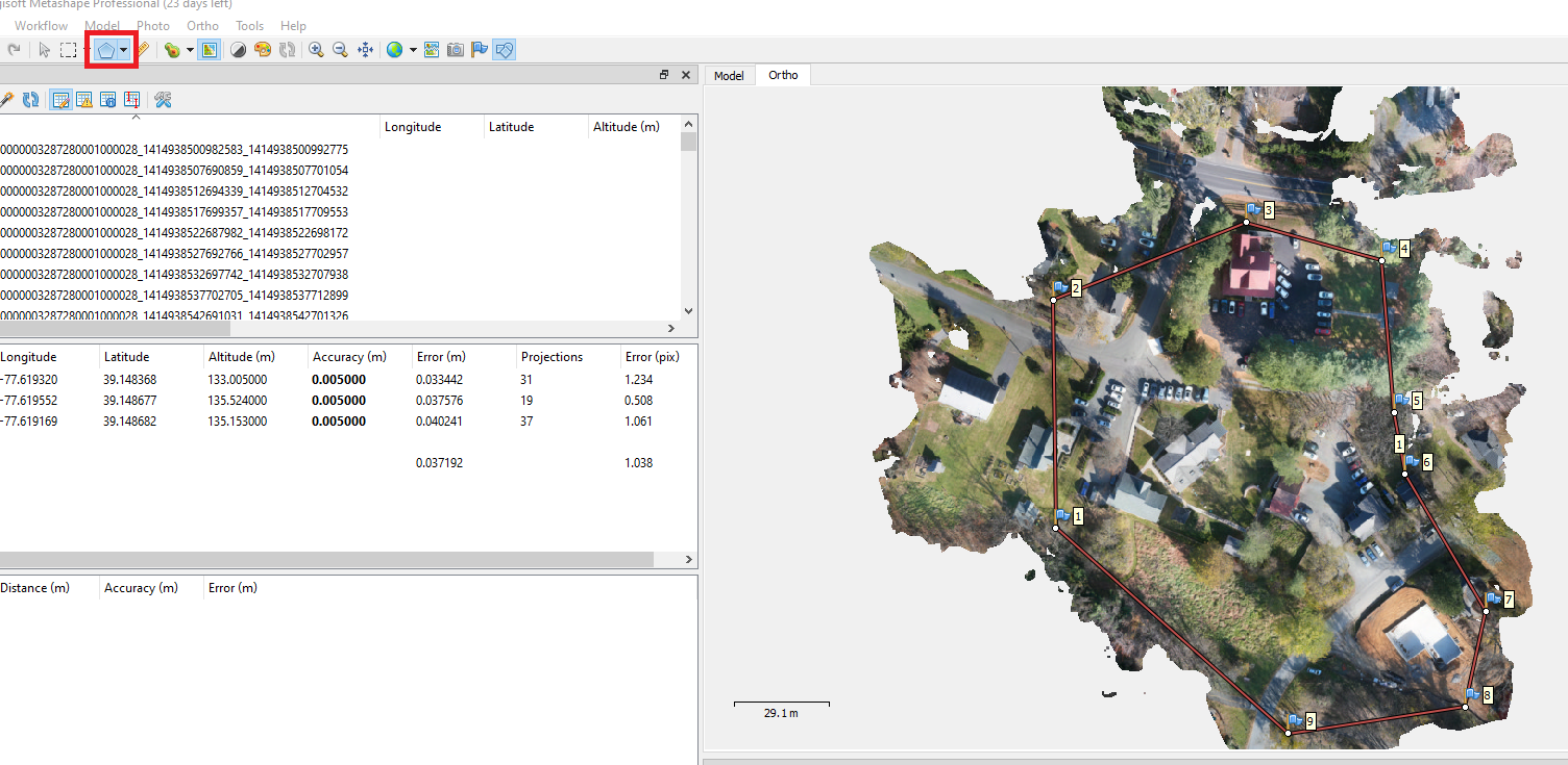 Figure 27. Selecting an area.