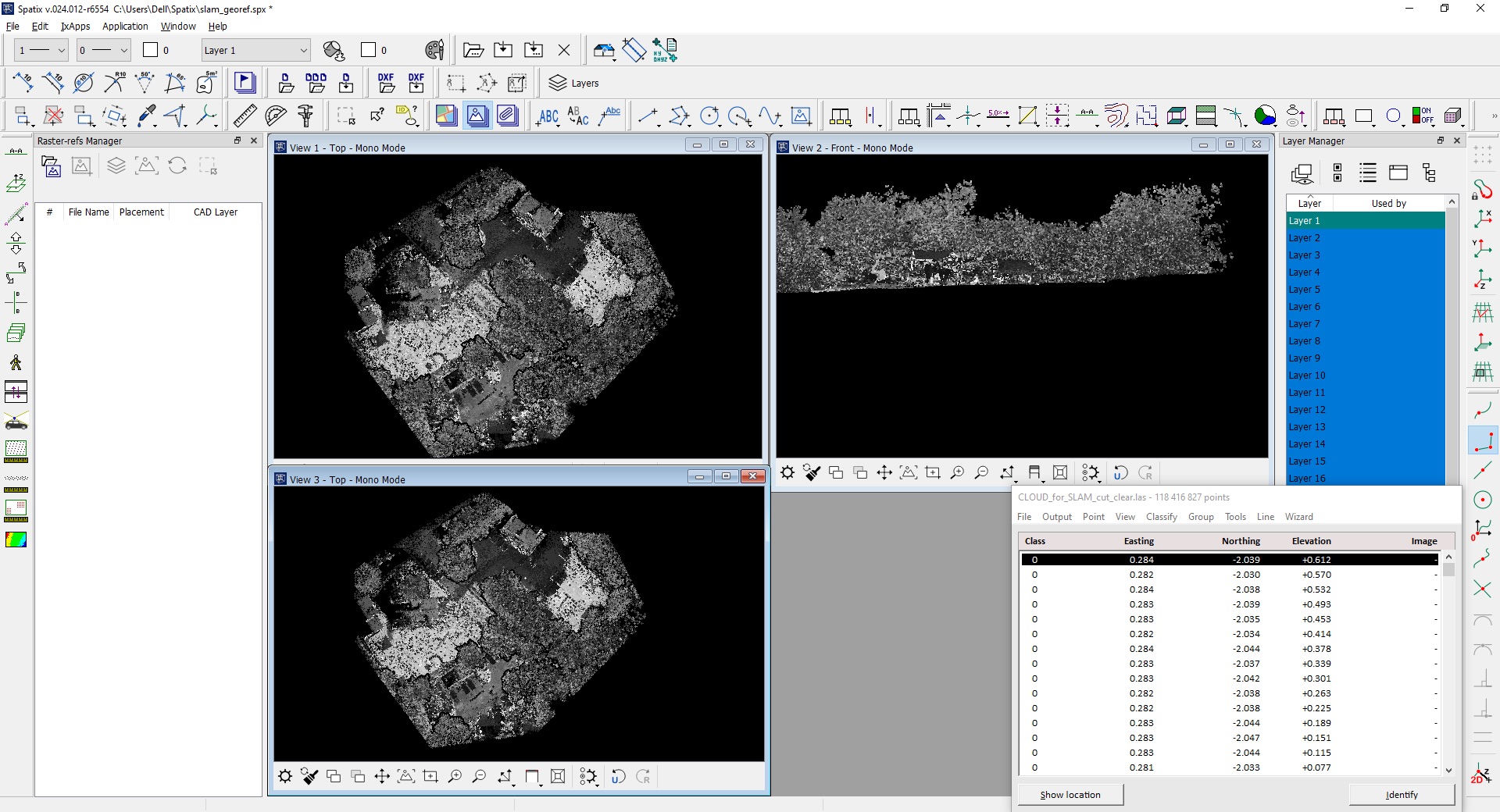 Figure 27. The main program window after adding the third view window and fixing the toolbar on the left side.