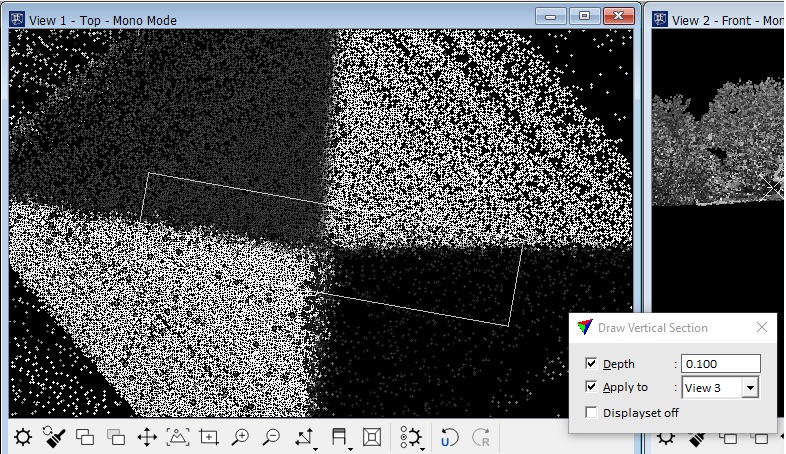 Figure 29. The rectangle along which the point cloud will be cut.