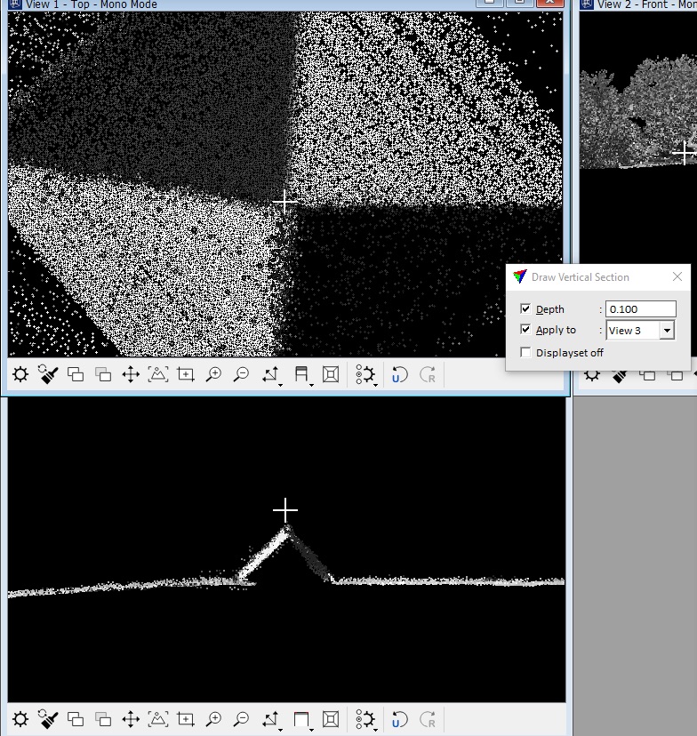 Figure 30. Section of the point cloud in the third view window.