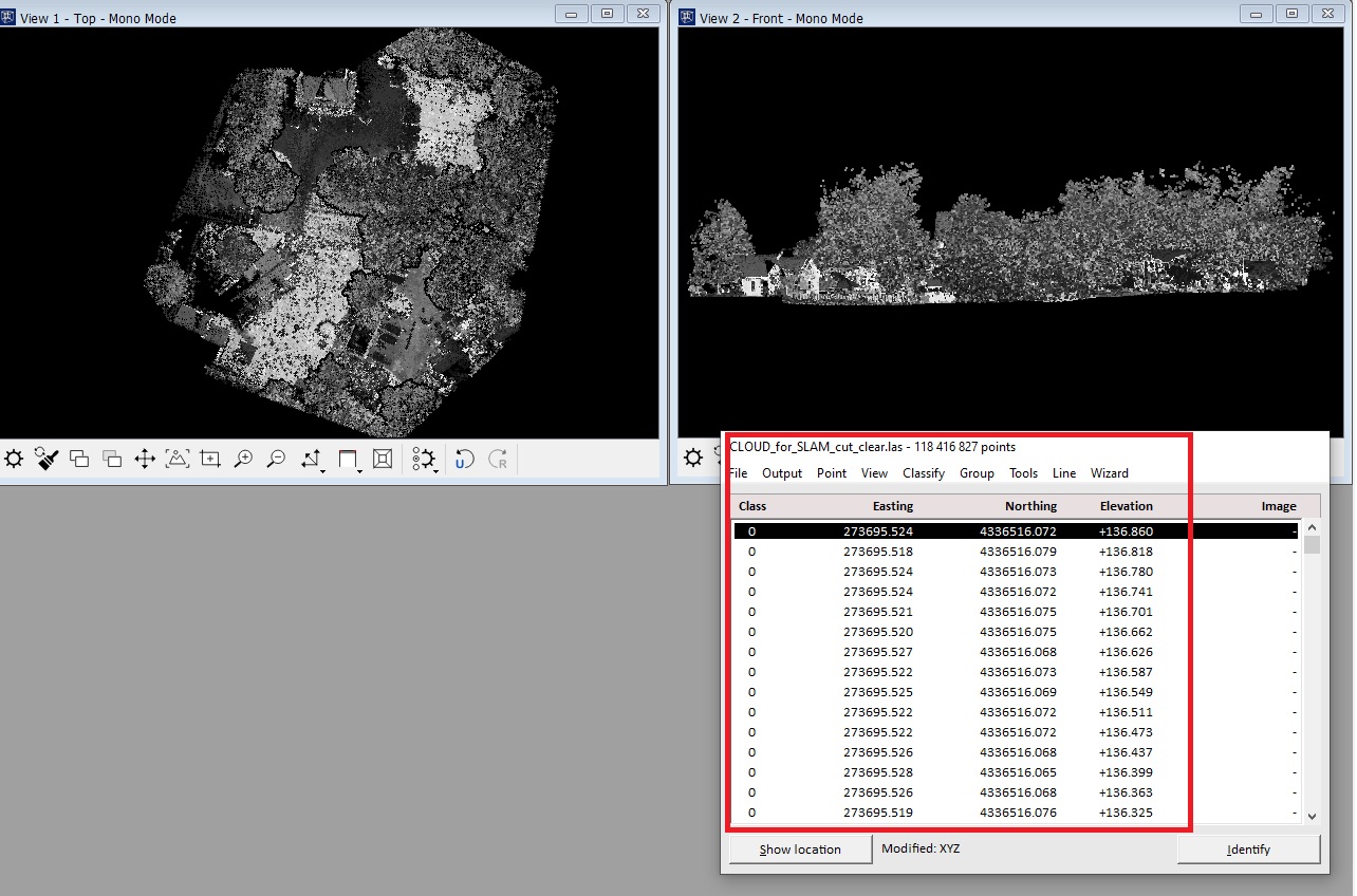 Figure 37. Point cloud with new coordinates.