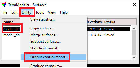 Figure 54. Menu section to generate the report.