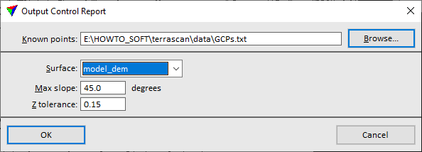 Figure 55. Setting the parameters for the report generation.