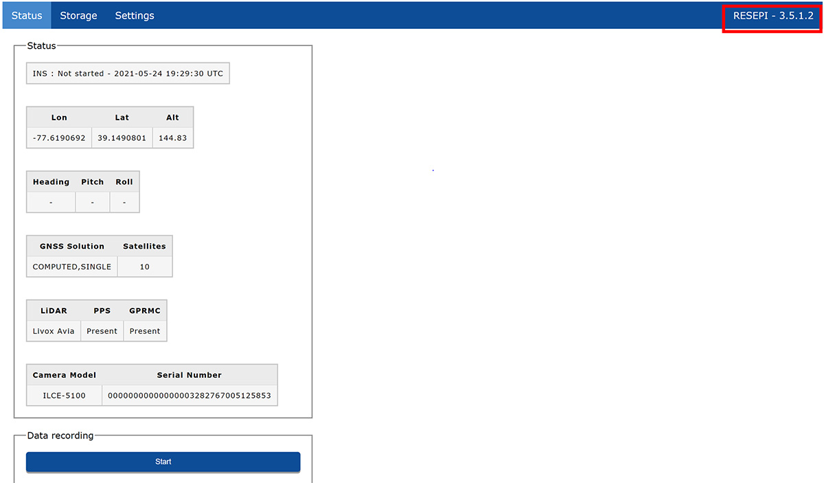 Figure 1. Web GUI interface.