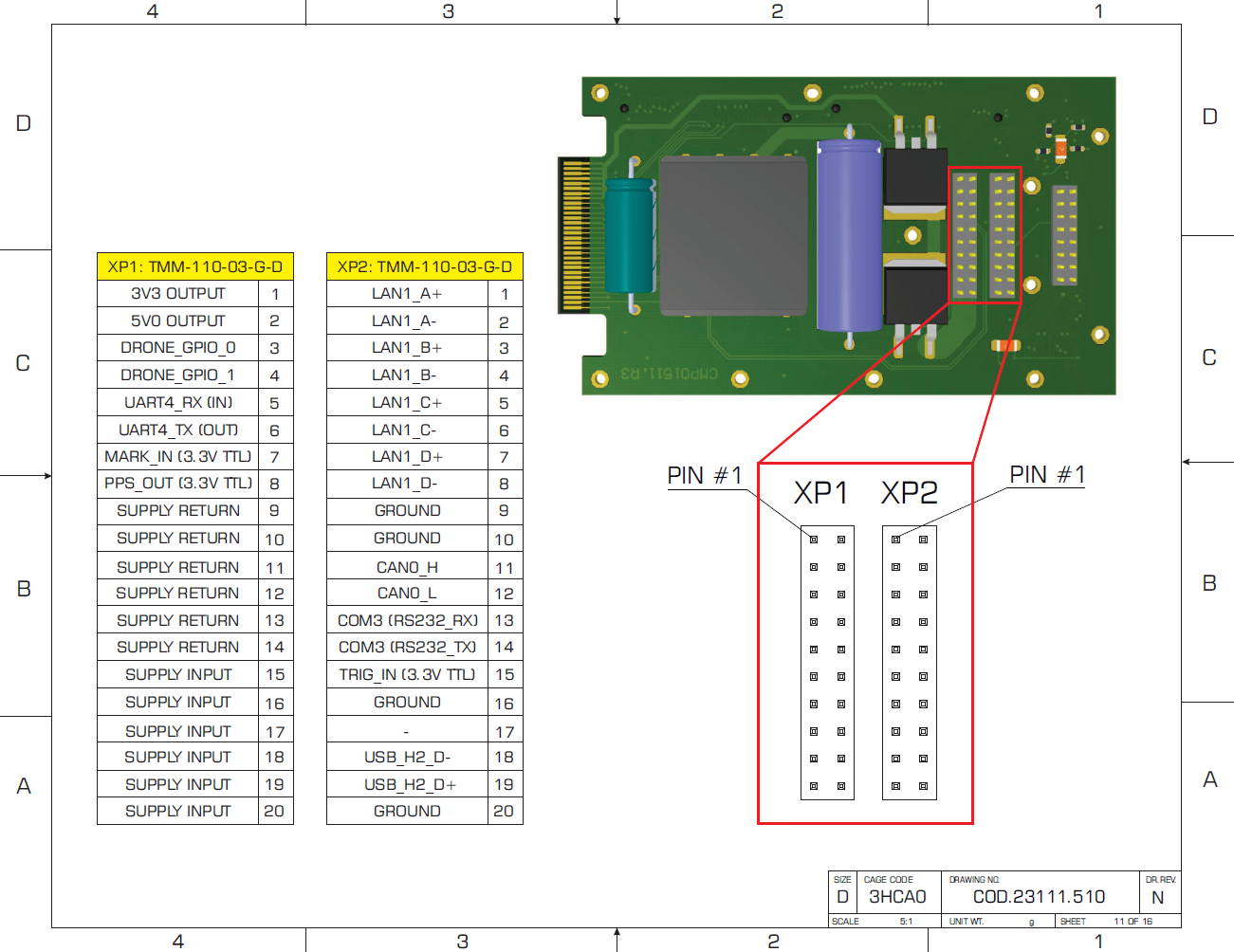 Pinout for Payload Adapter