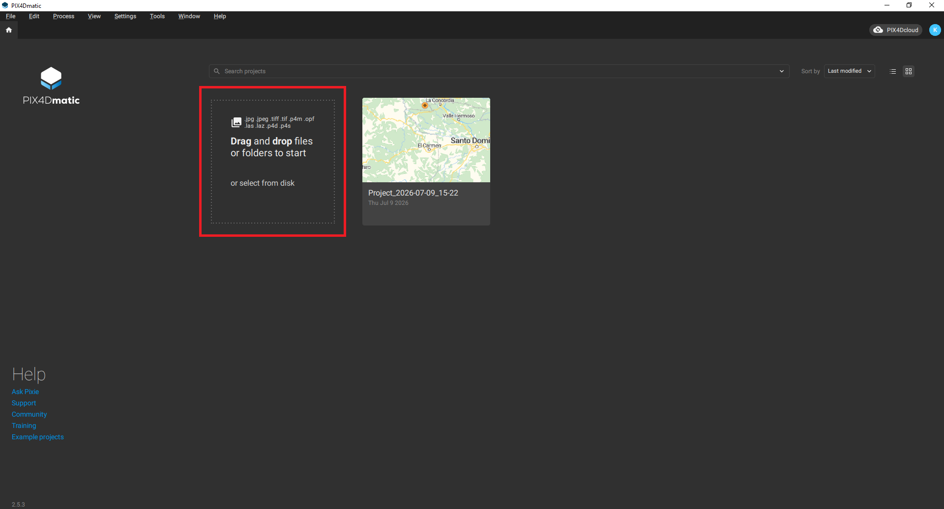 Figure 2. The program's start window.